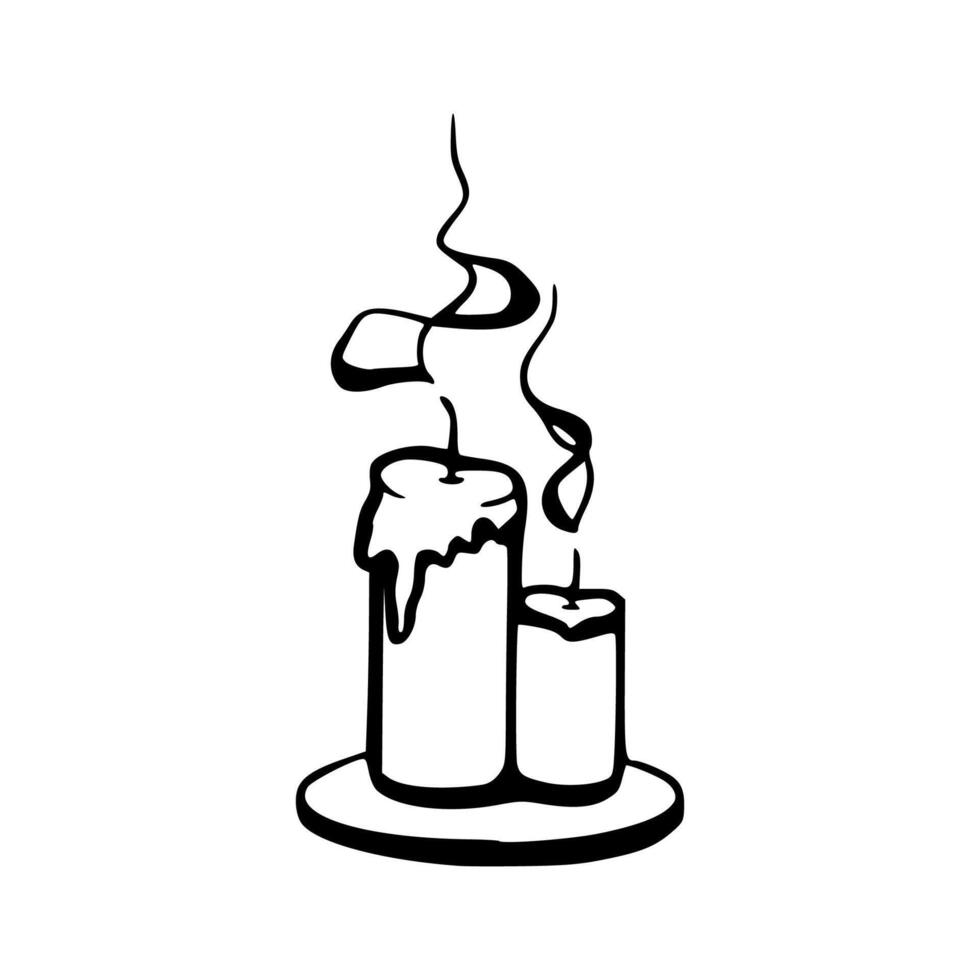 Candle with smoke illustration vector