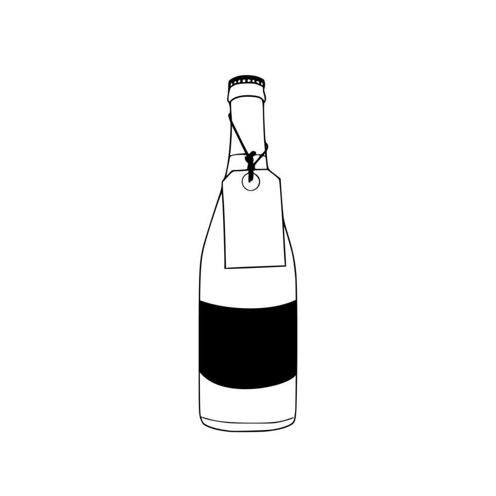 A bottle of wine with a label on it vector