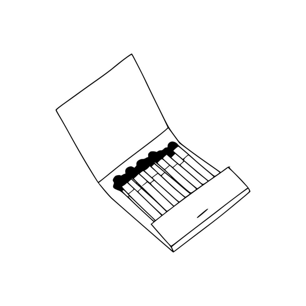 A black and white drawing of a matchbox vector