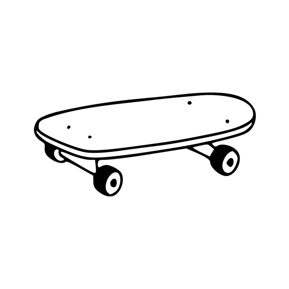 A drawing of a skateboard on a white background vector