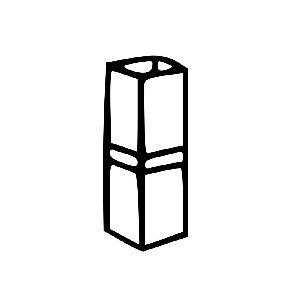 A black and white drawing of a box vector
