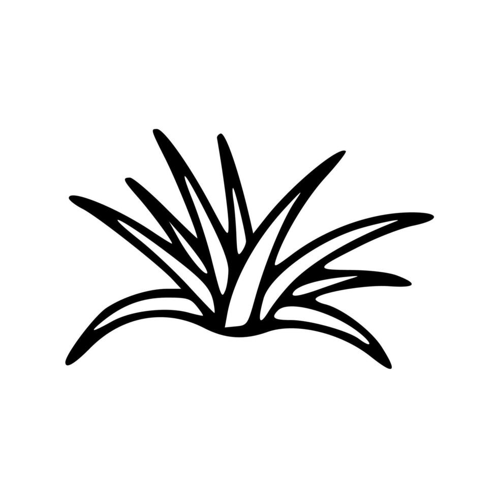 A black and white drawing of a plant vector