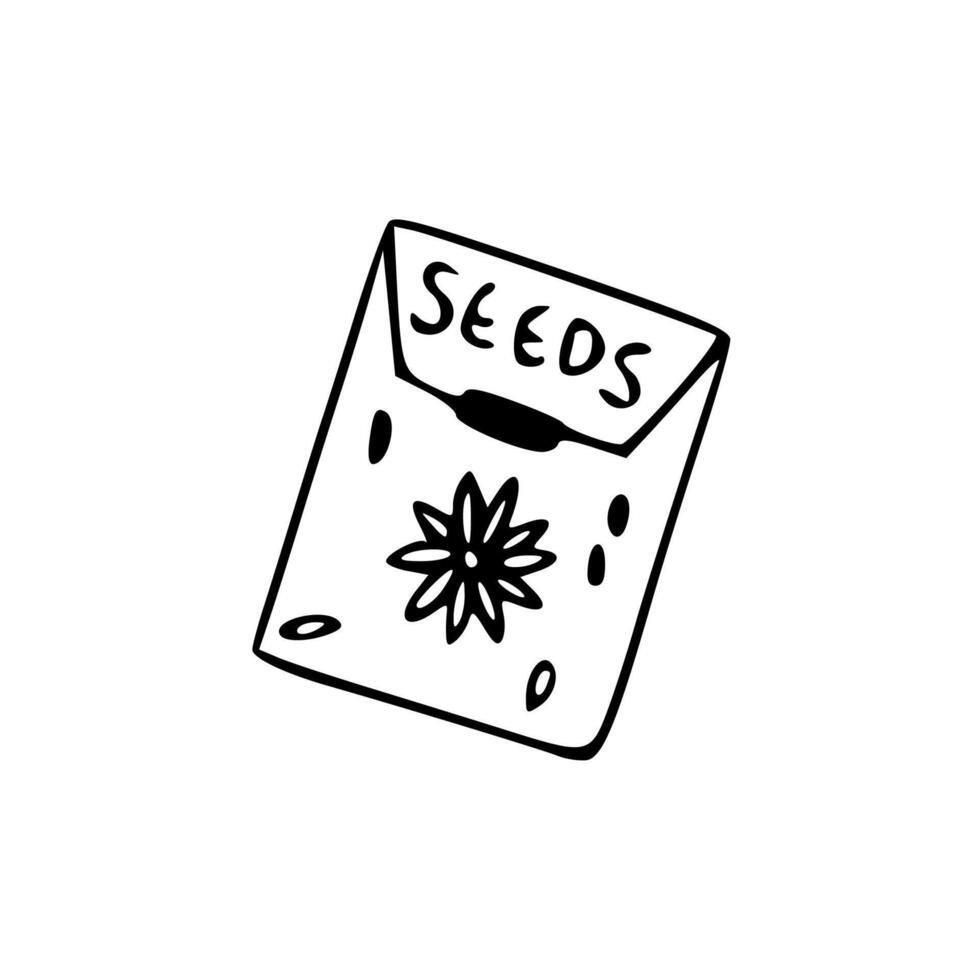 A drawing of seeds in a bag vector