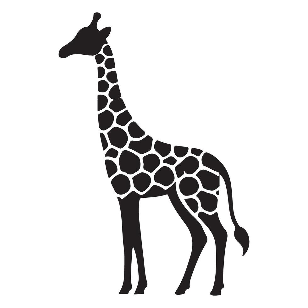 Detailed Giraffe Silhouette with Spot Pattern Design vector