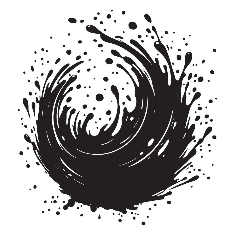 Abstract Ink Splash Silhouette Illustration vector