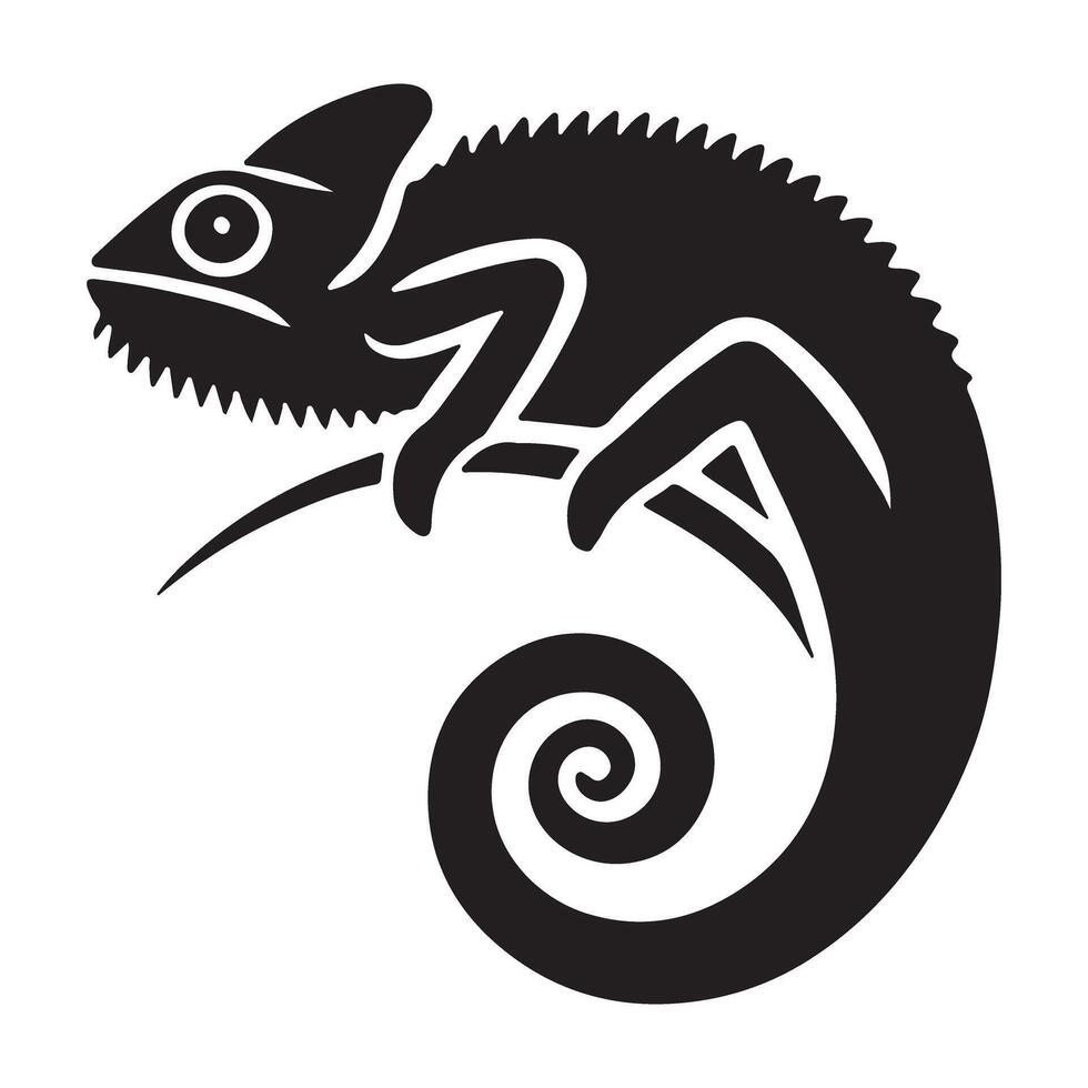 Artistic Chameleon Silhouette Graphic Design vector