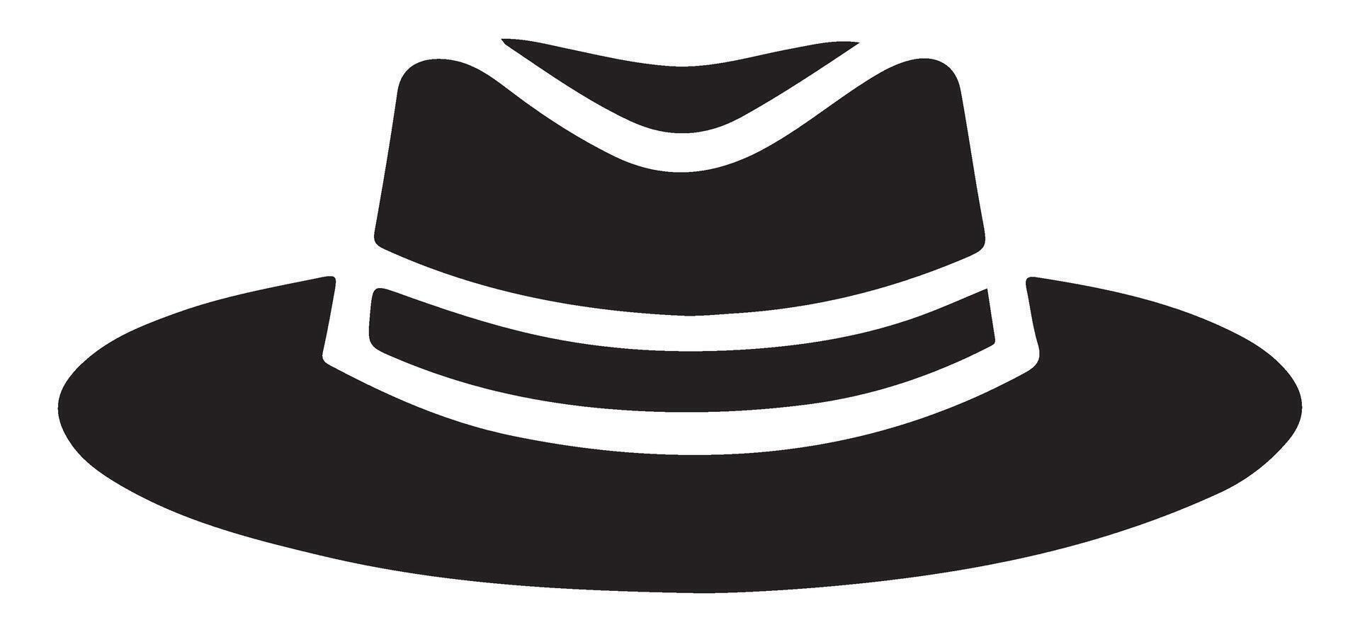 Detailed Fedora Hat Silhouette Graphic Design vector