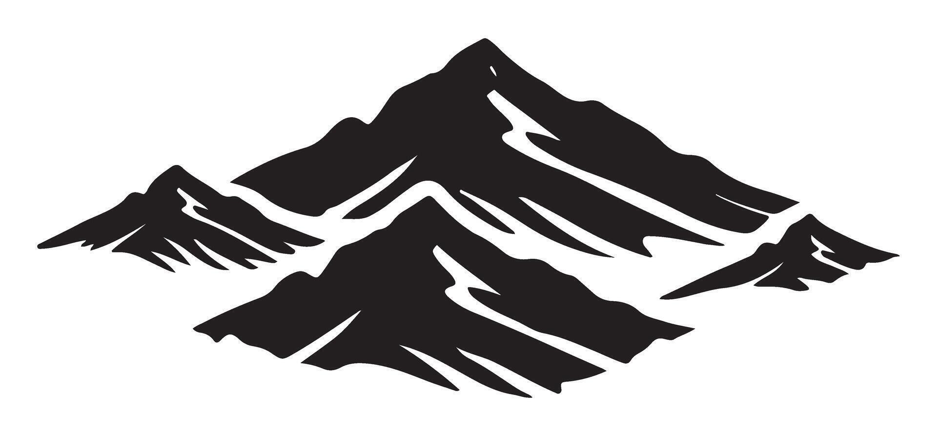 Majestic Mountain Range design Silhouette Illustration vector