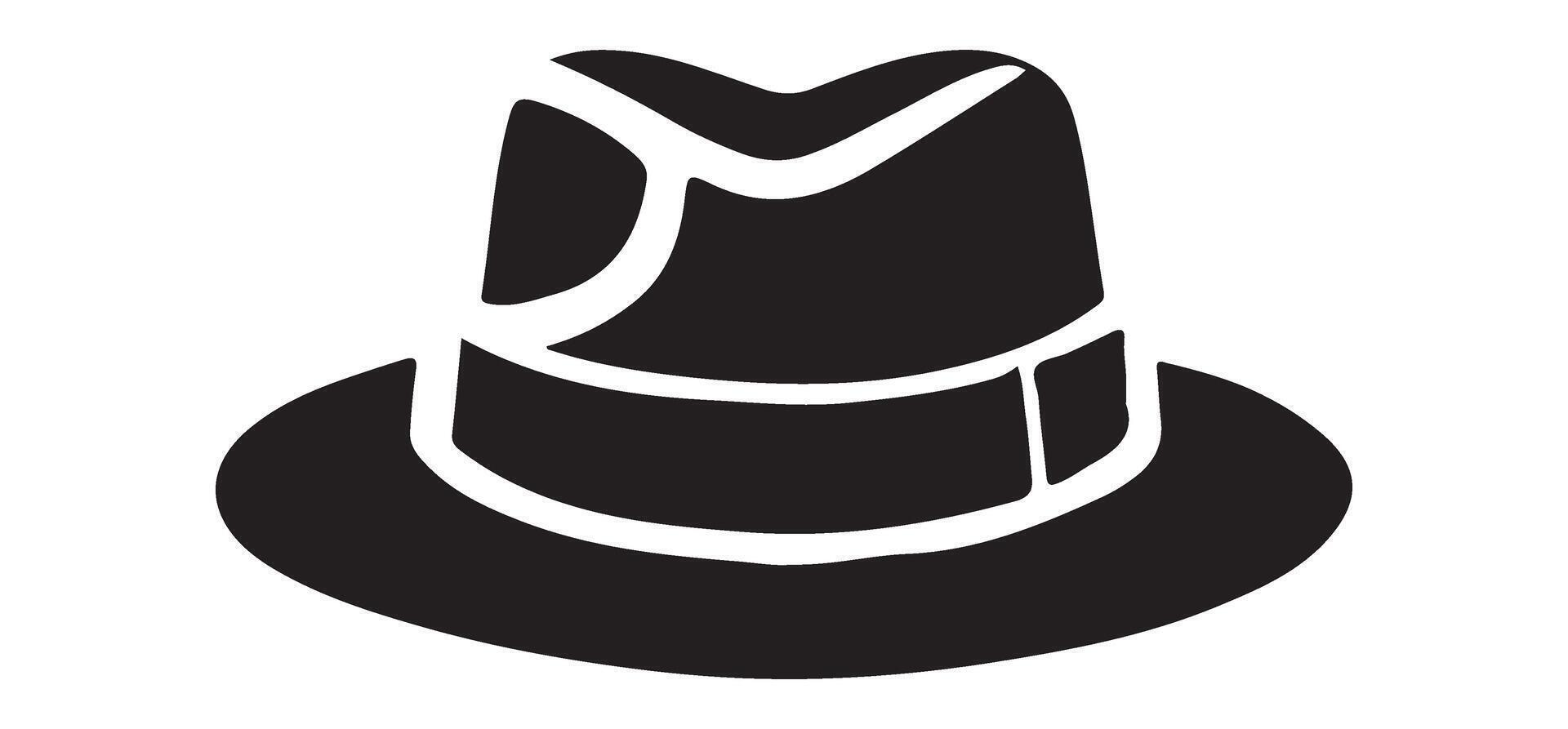 Classic Fedora Hat Design Silhouette Illustration vector