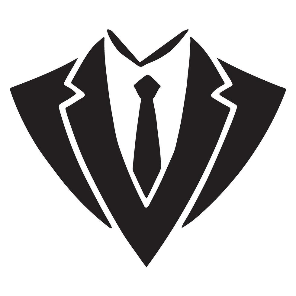 Suit and Tie Silhouette Illustration for Business and Formal Events vector