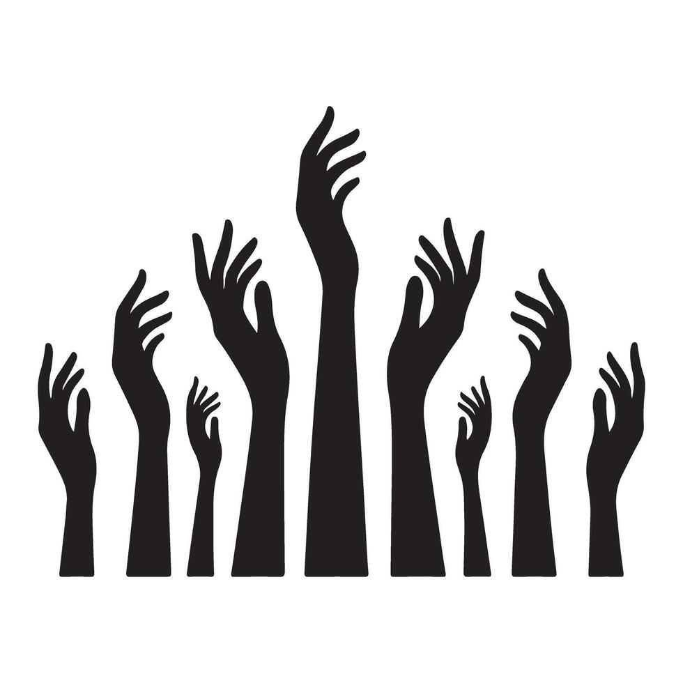 Reaching Hands Silhouette Illustration vector