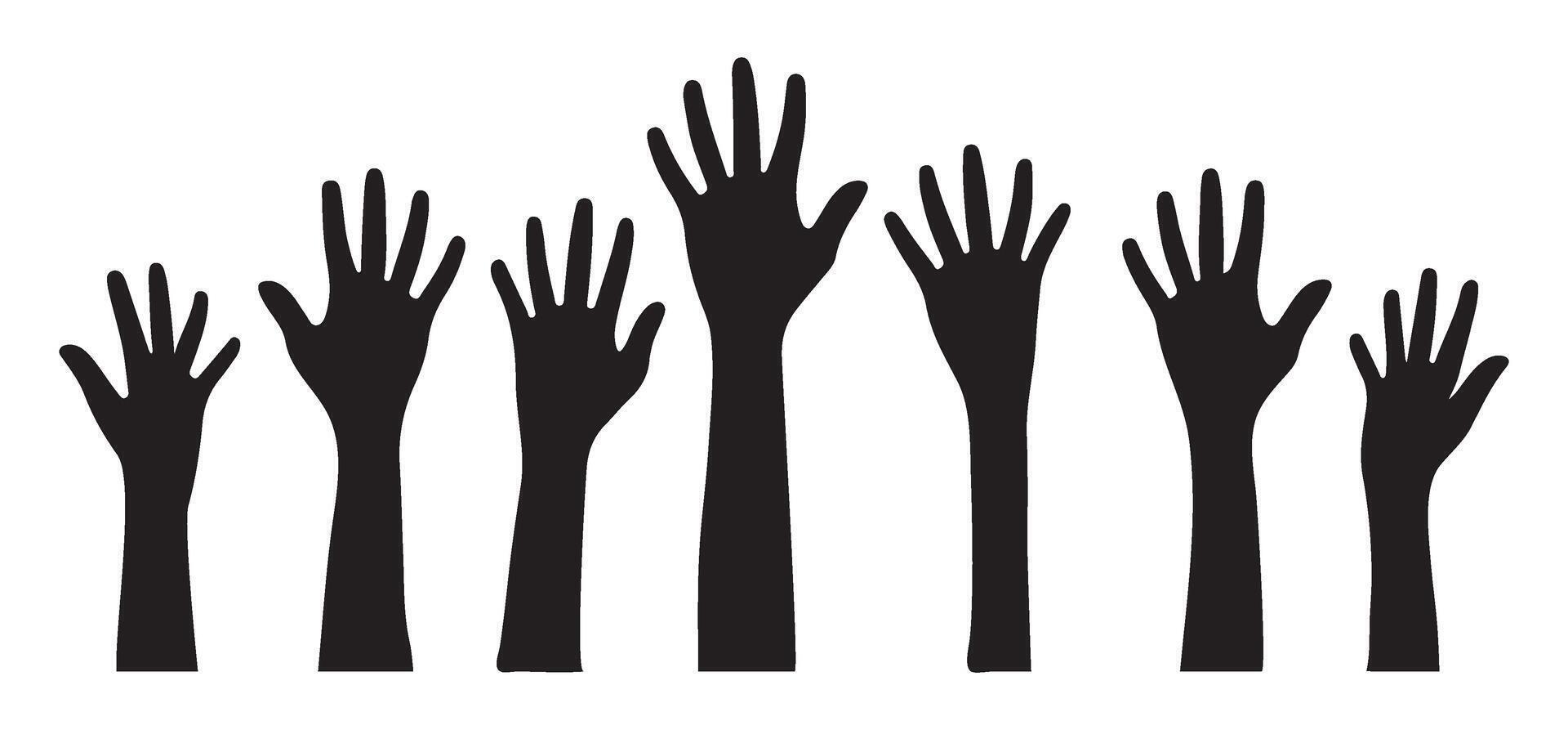 Silhouette of Raised Hands Illustration for Unity vector