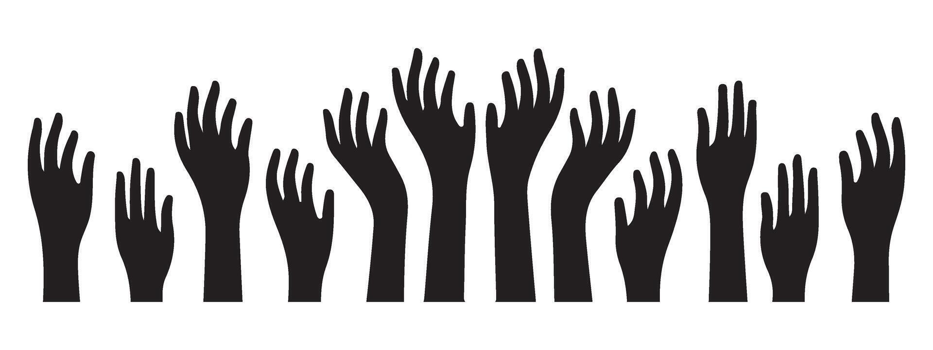 Reaching Hands Silhouette Illustration for Unity vector