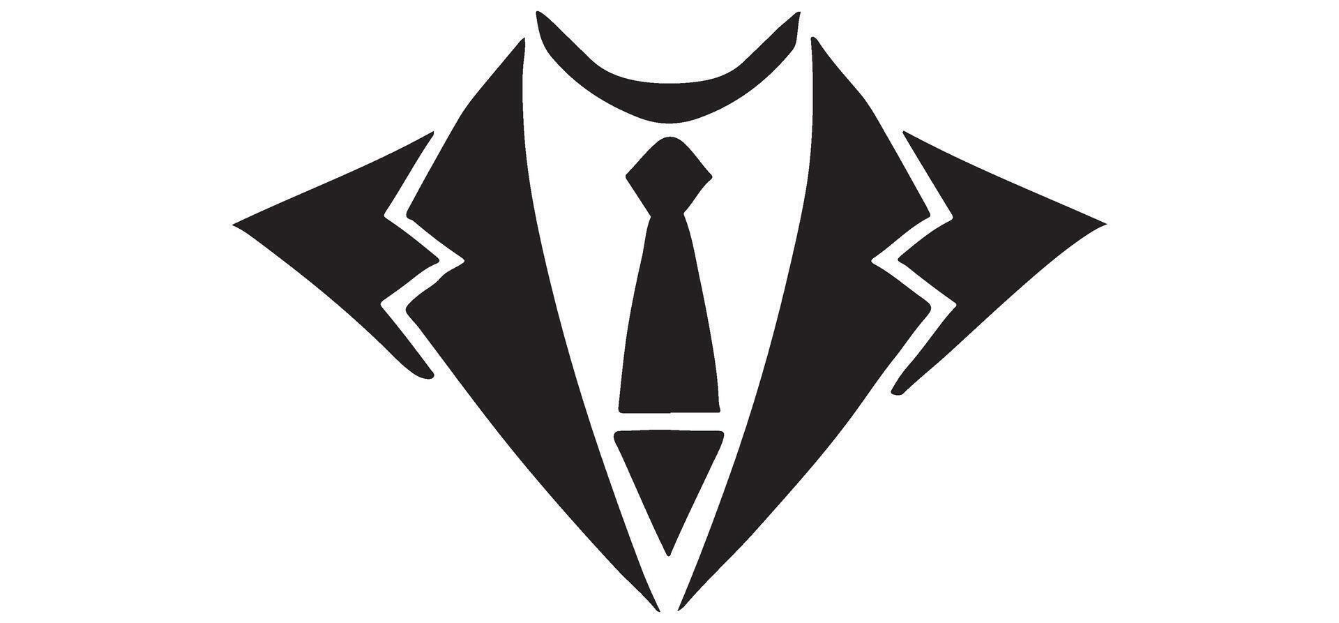 Classic Suit and Tie Silhouette Illustration vector