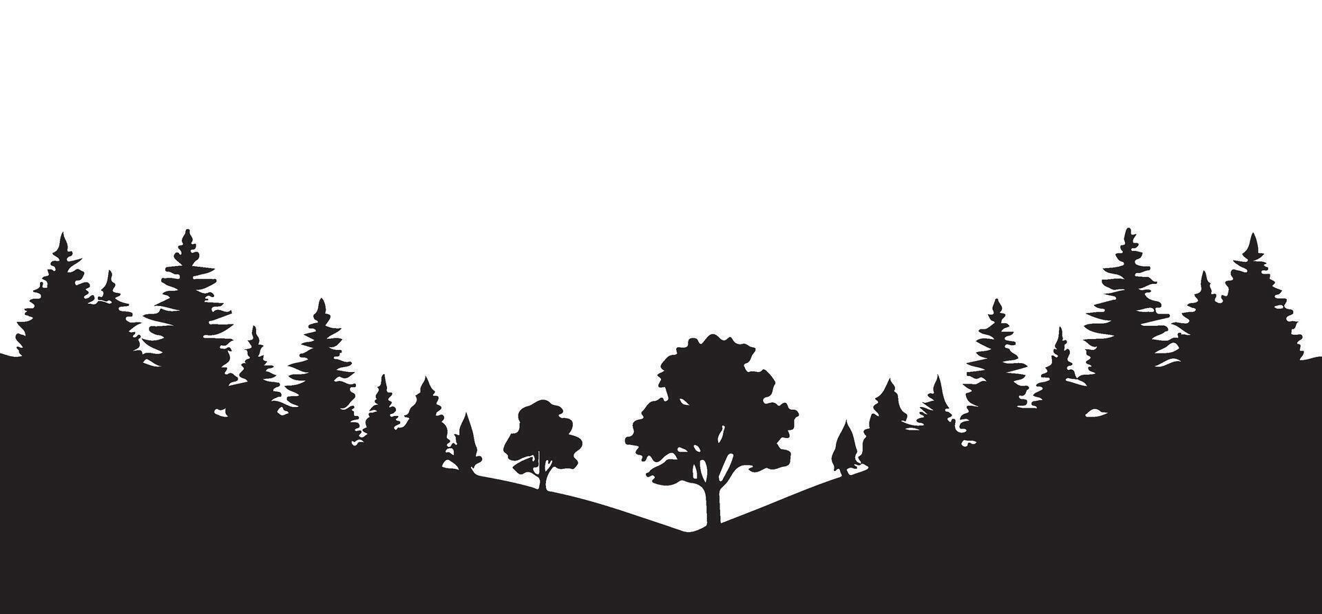 Forest Silhouette Illustration for Nature and Landscape Designs vector