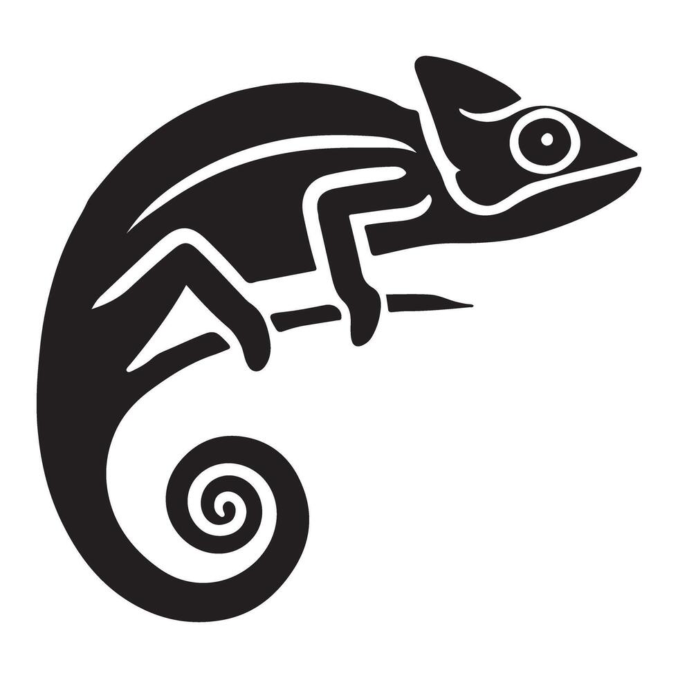 Chameleon Silhouette Illustration for Reptile Designs vector
