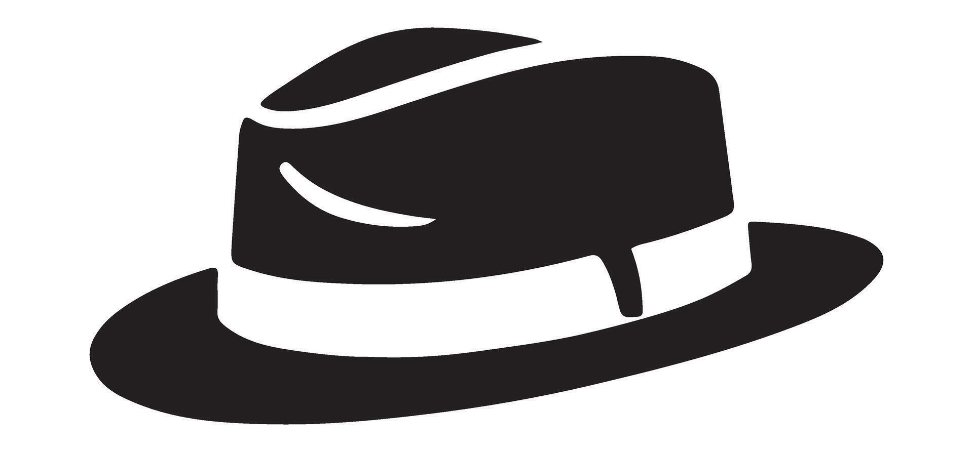 Stylish Fedora Hat Silhouette Illustration vector