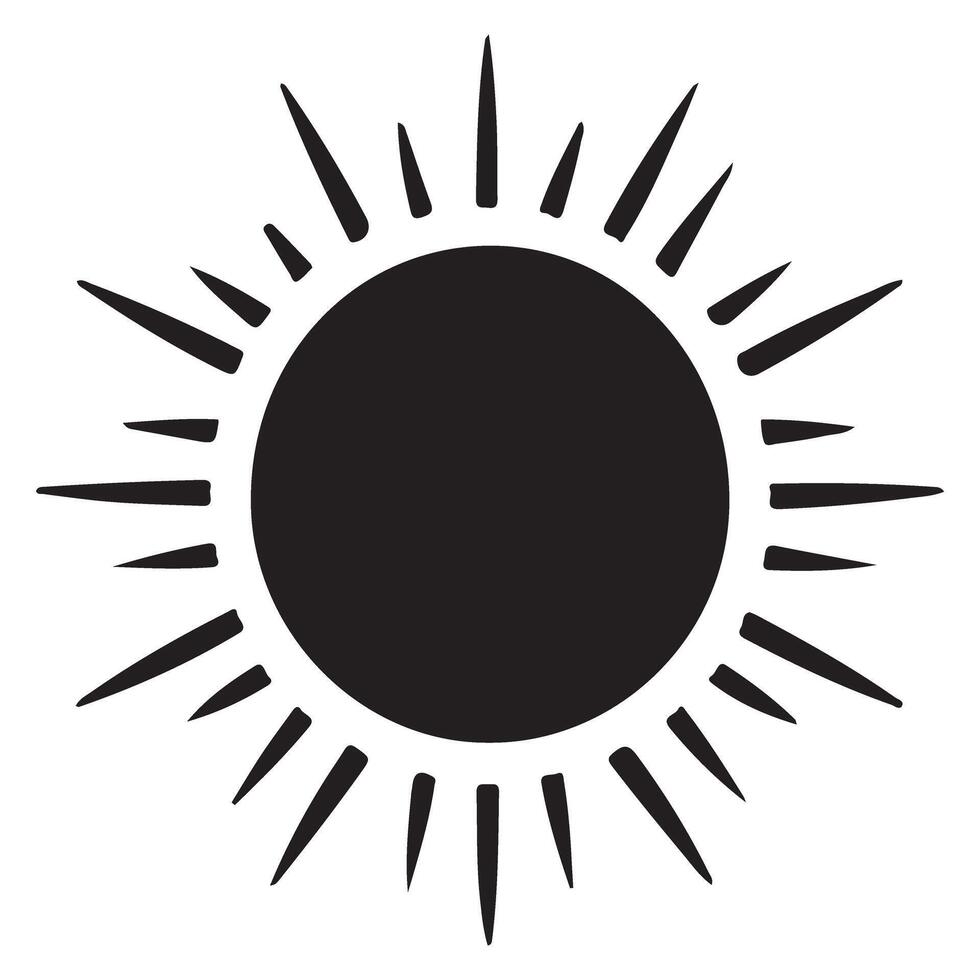 Simple Sun Silhouette Illustration for Summer Designs vector
