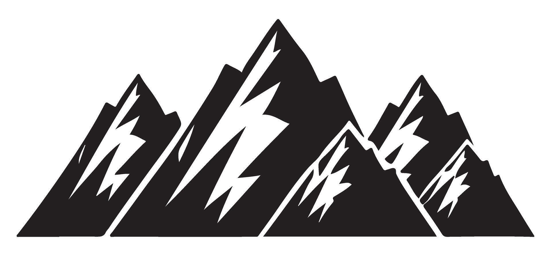 Majestic Mountain Range Silhouette Illustration for Adventure Designs vector
