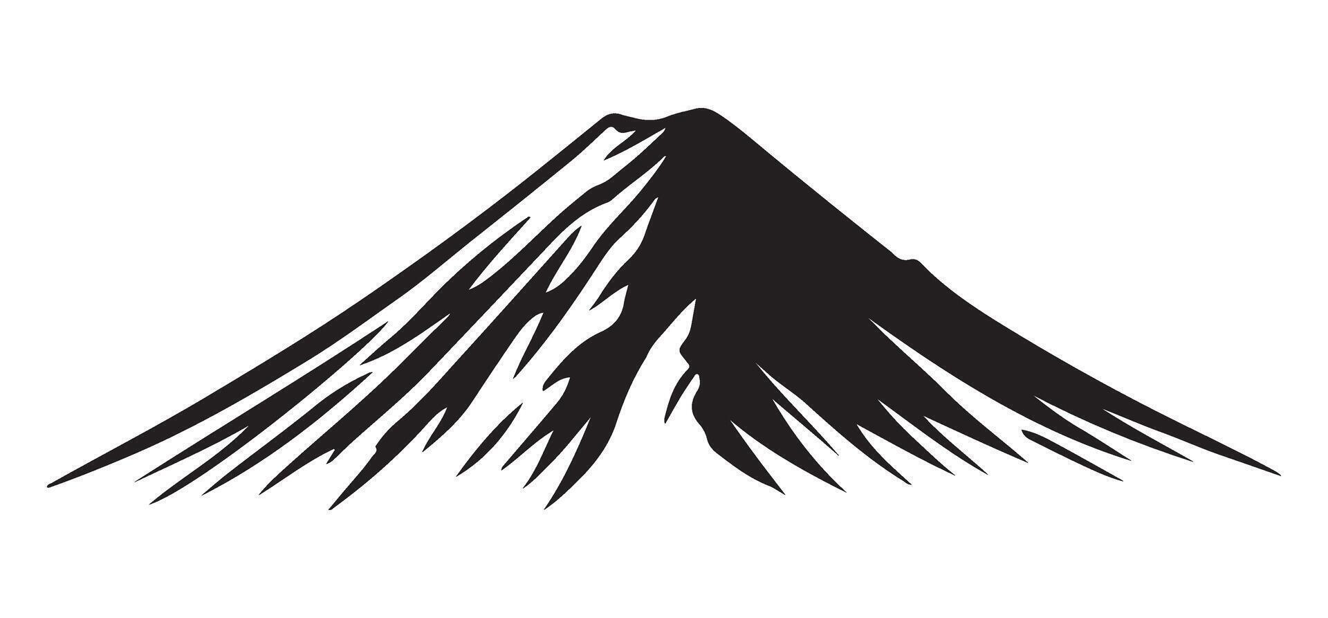 Majestic Mount Fuji Silhouette Illustration Art vector