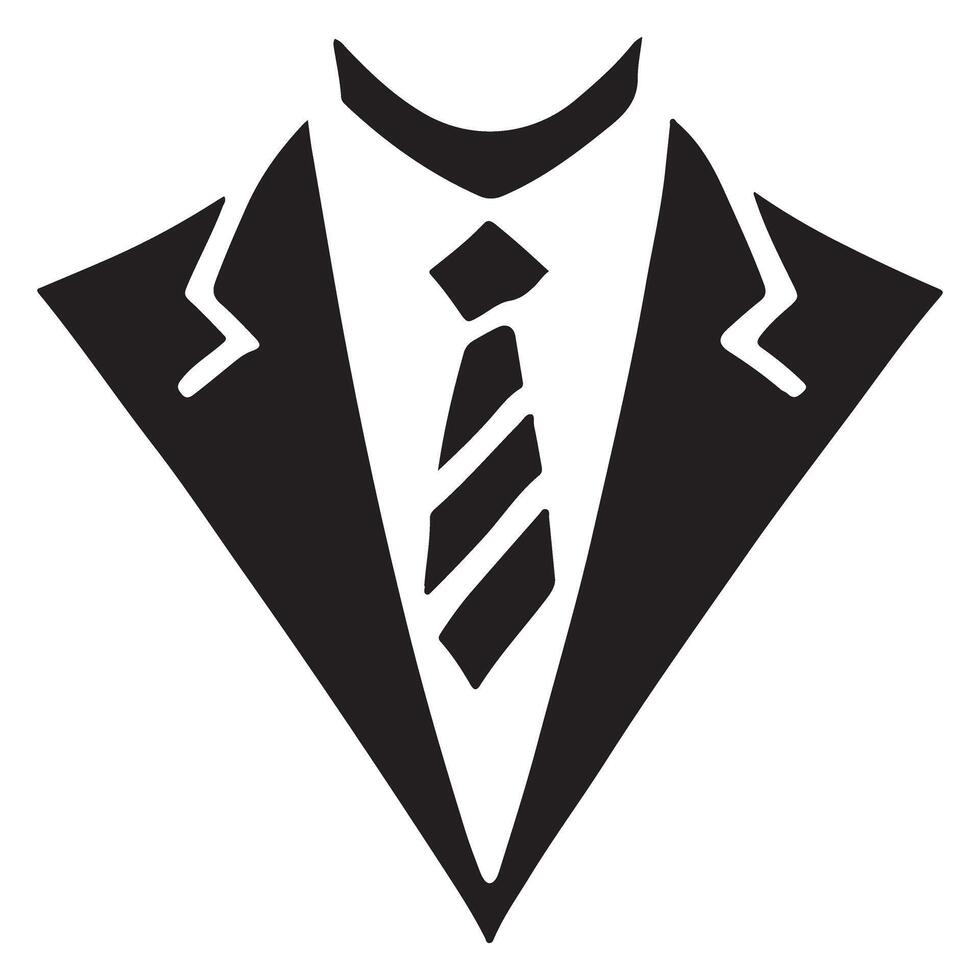 Elegant Suit and Tie Silhouette Illustration for Business vector