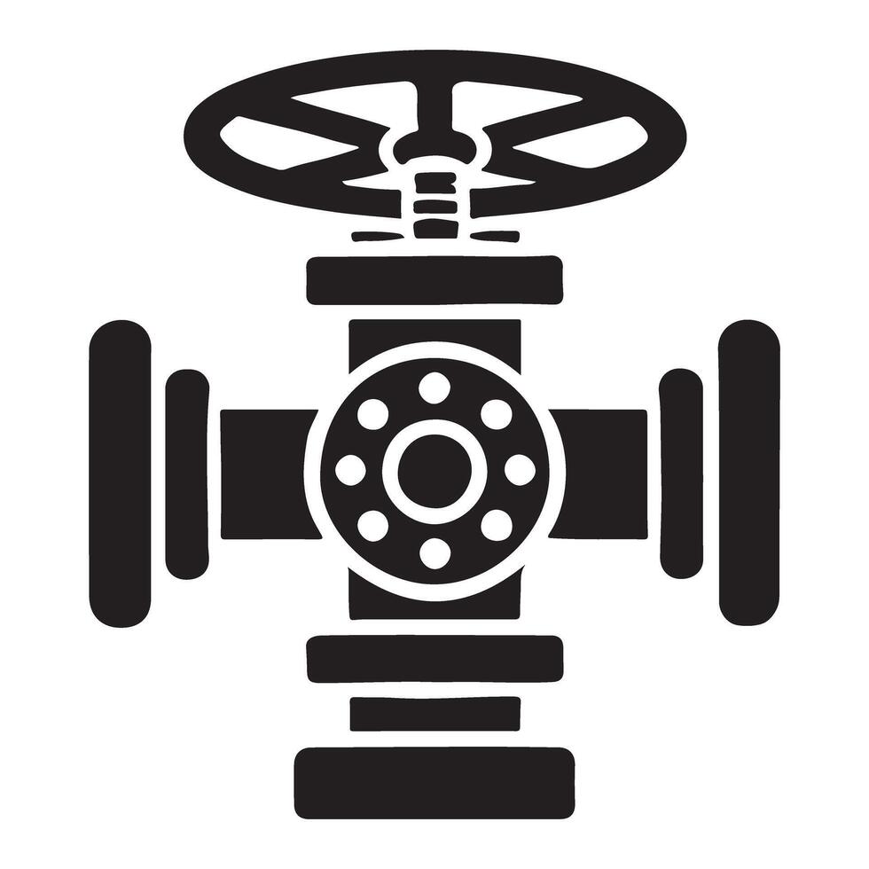 Industrial Valve Silhouette Illustration for Piping Systems vector