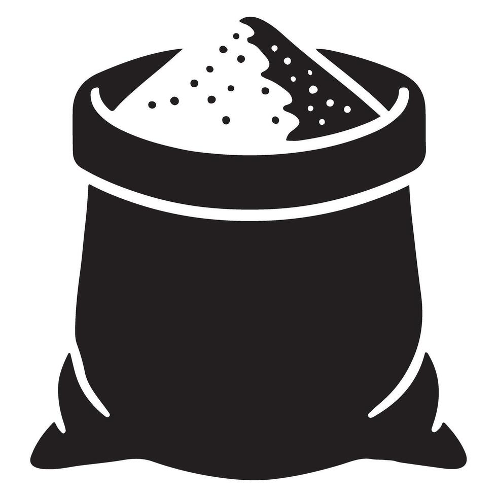 Bag of Flour Silhouette Illustration for Baking Projects vector