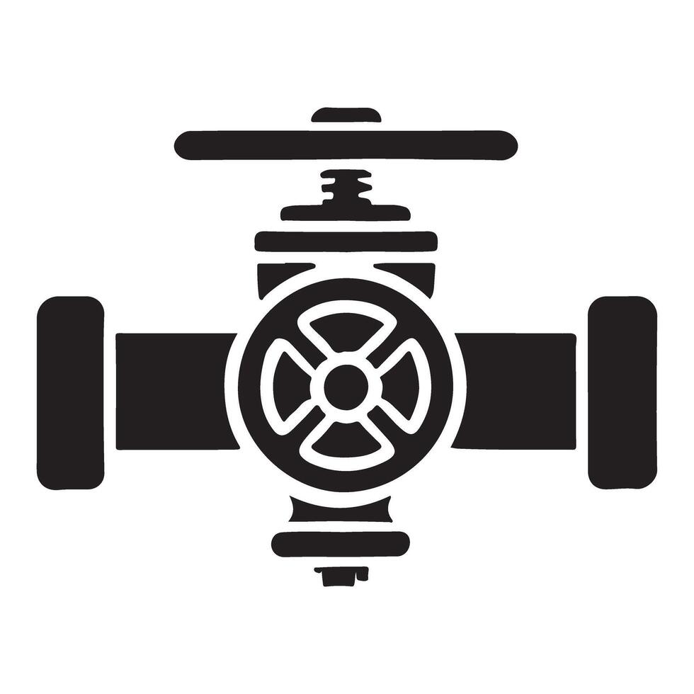 Detailed Silhouette Illustration of a Three-Way Valve vector