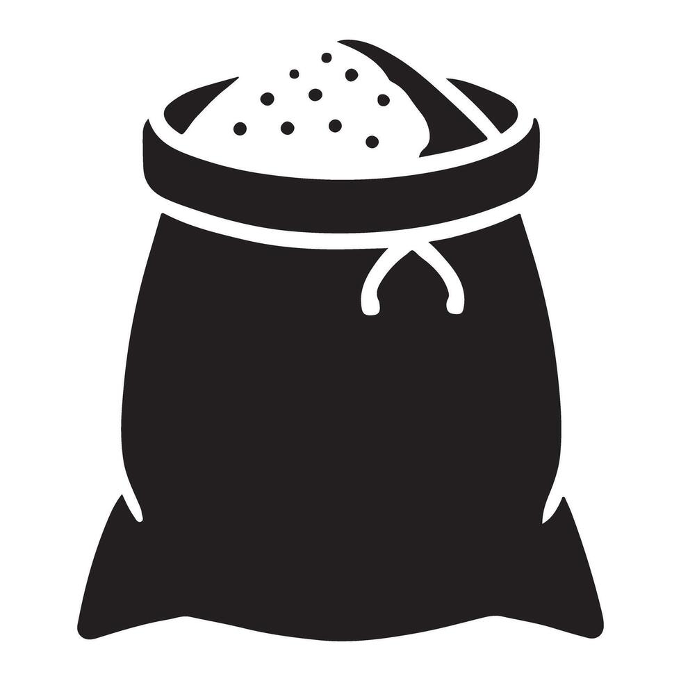 Simple Silhouette Illustration of a Bag of Flour or Powder vector