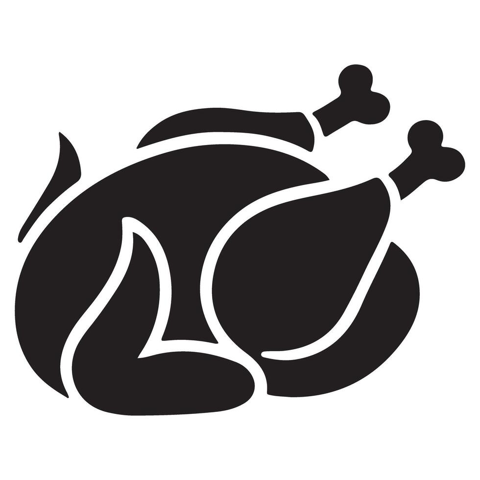 Simple Silhouette Illustration of a Roasted Chicken vector