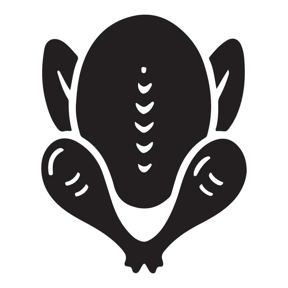 Roasted Chicken Silhouette Illustration for Restaurant Menus vector