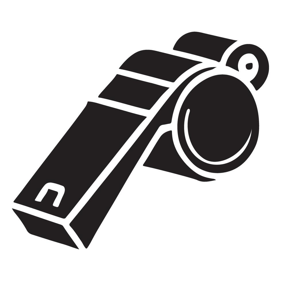 Crisp Black Silhouette Illustration of a Whistle vector
