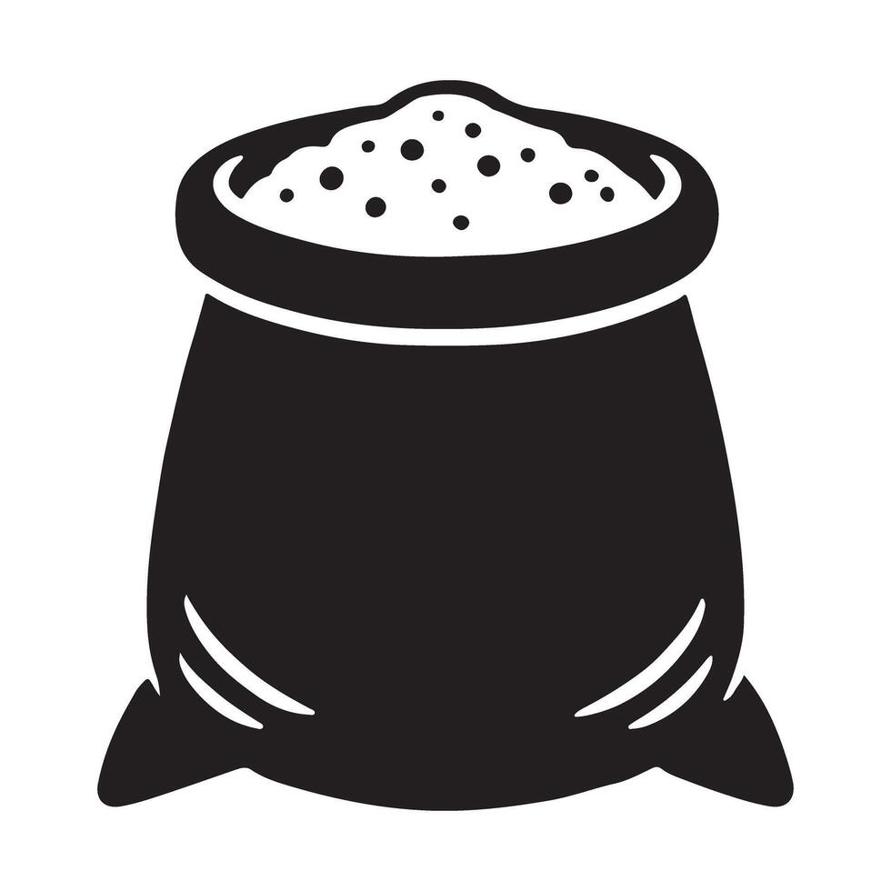 Simple Black Silhouette Sack of Flour Illustration vector