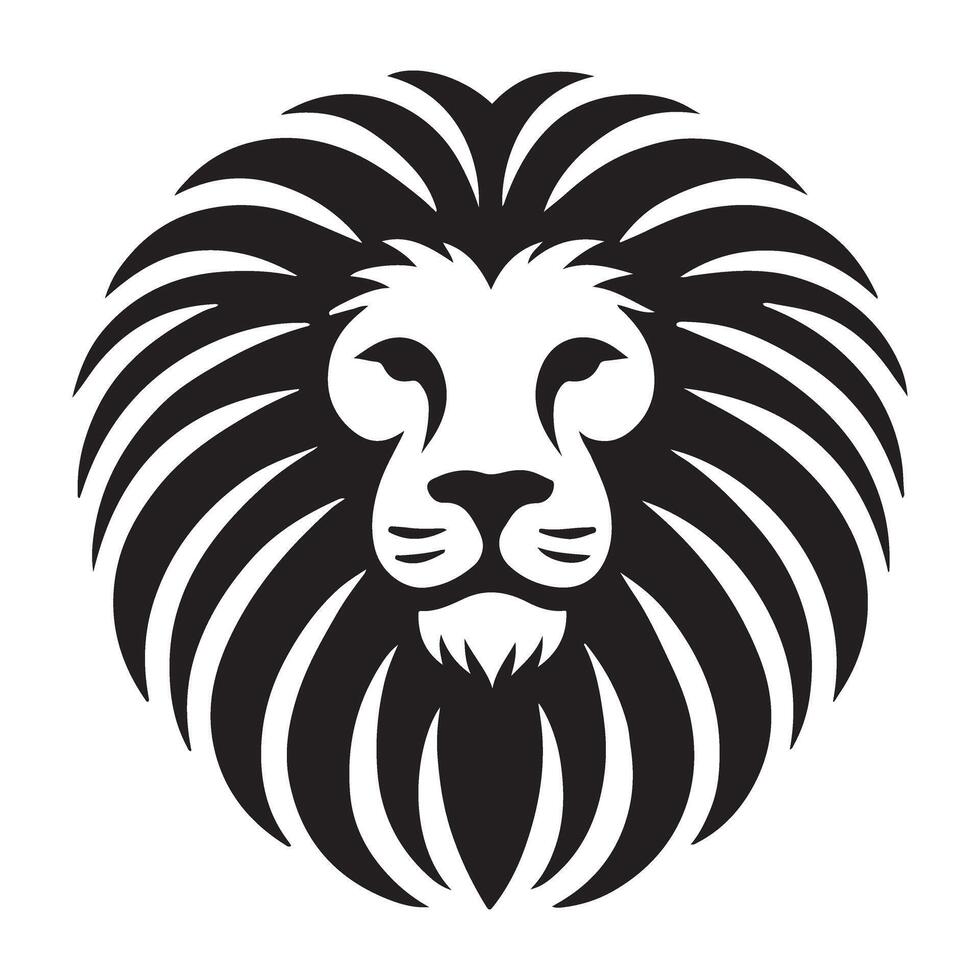 Elegant Lion Head Silhouette Graphic Design vector