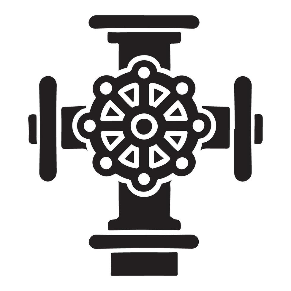 Pipe Valve Silhouette Illustration Design vector