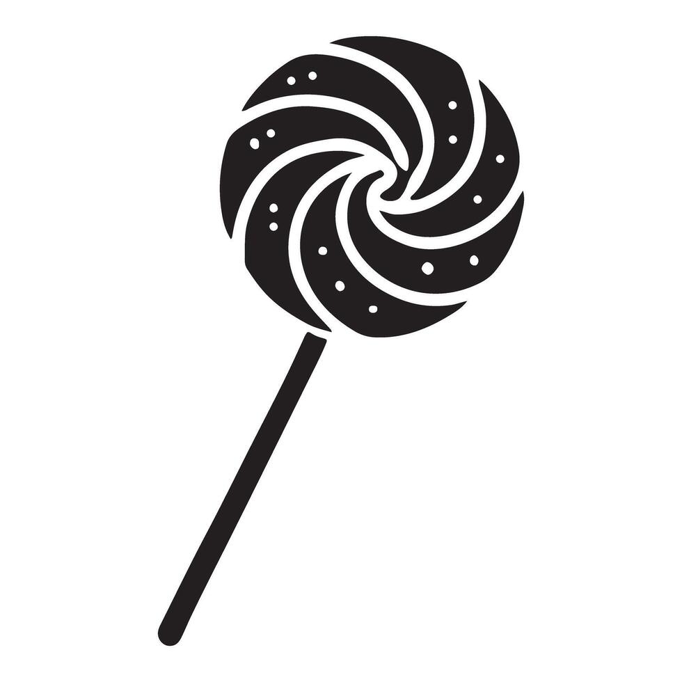 Silhouette of Swirl Lollipop Candy vector