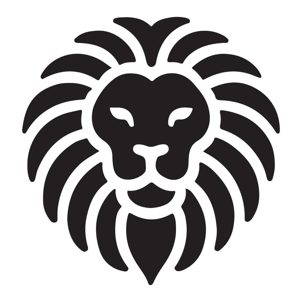 Majestic Lion Head Silhouette Art Design vector