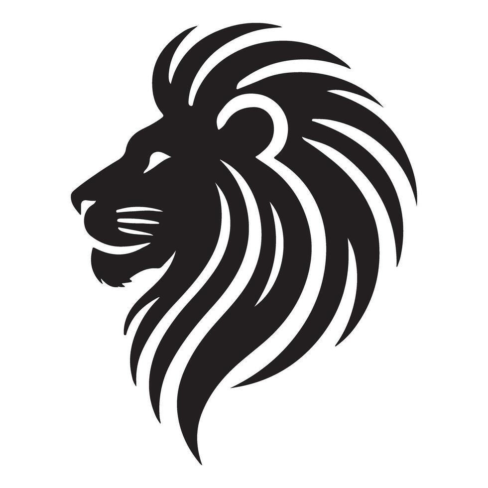Majestic Lion Head Silhouette Illustration for Animal Designs vector