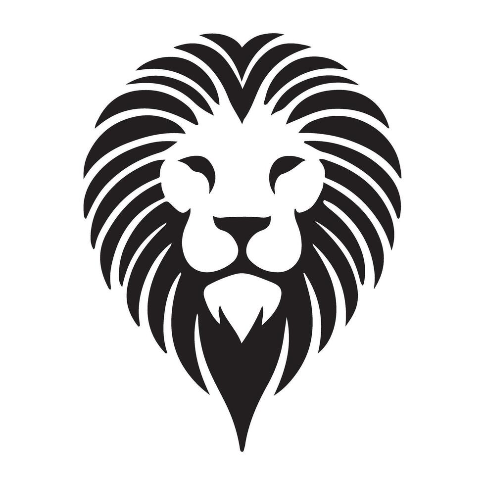 Silhouette of Majestic Lion Head vector