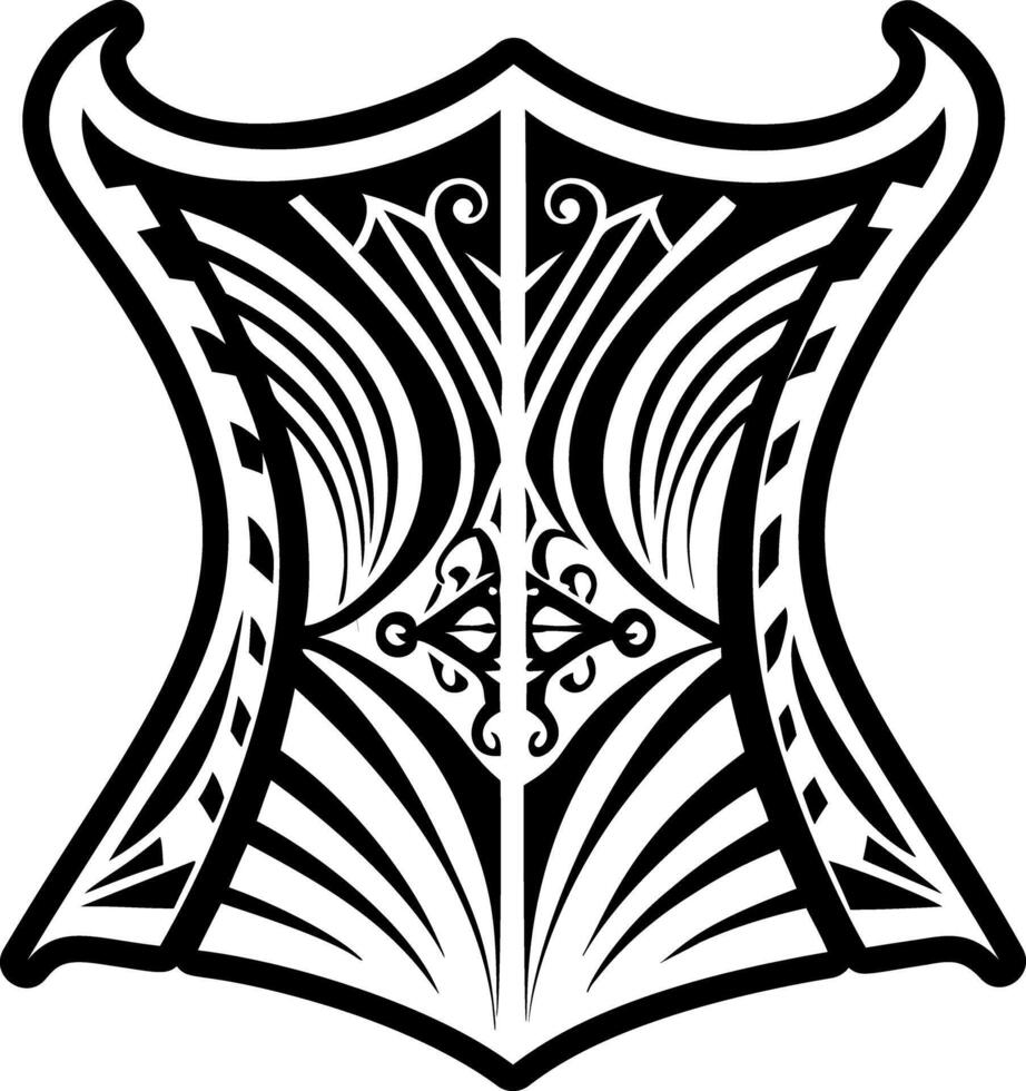 Corset tattoo icon in solid style vector