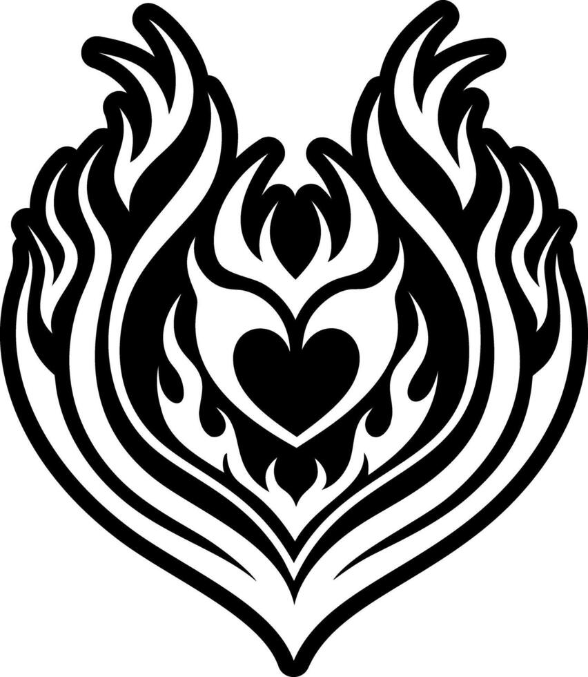 Burning heart icon in glyph style vector