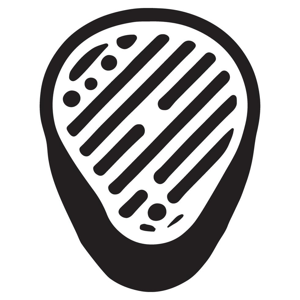 Grilled Steak Silhouette Illustration Design vector