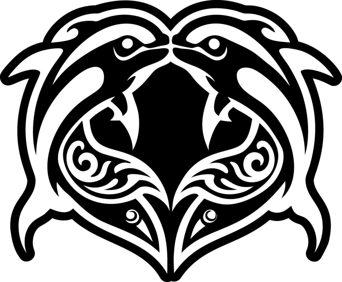 Dolphin icon in glyph style vector