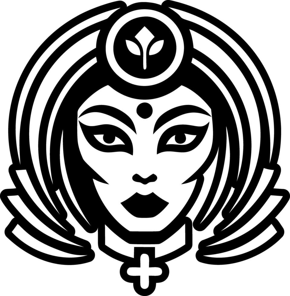 Female face tattoo icon in glyph style vector