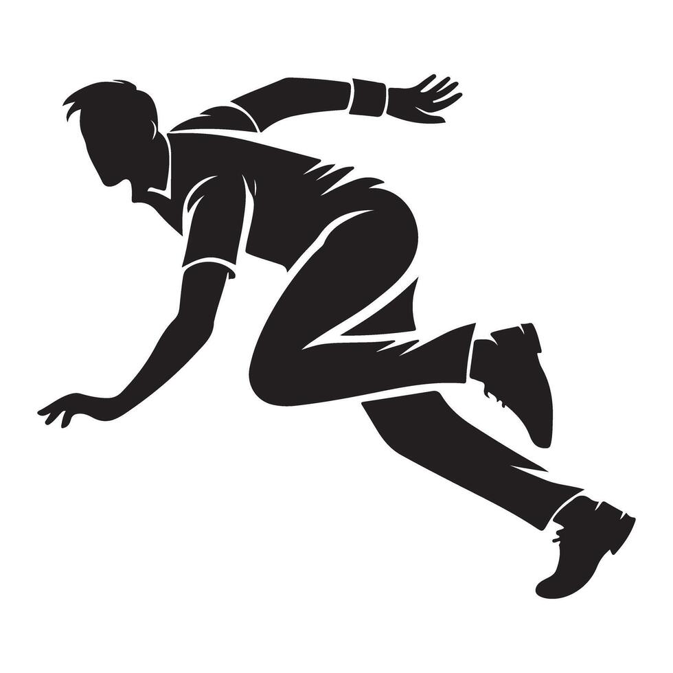 Running Man Silhouette Illustration Design vector