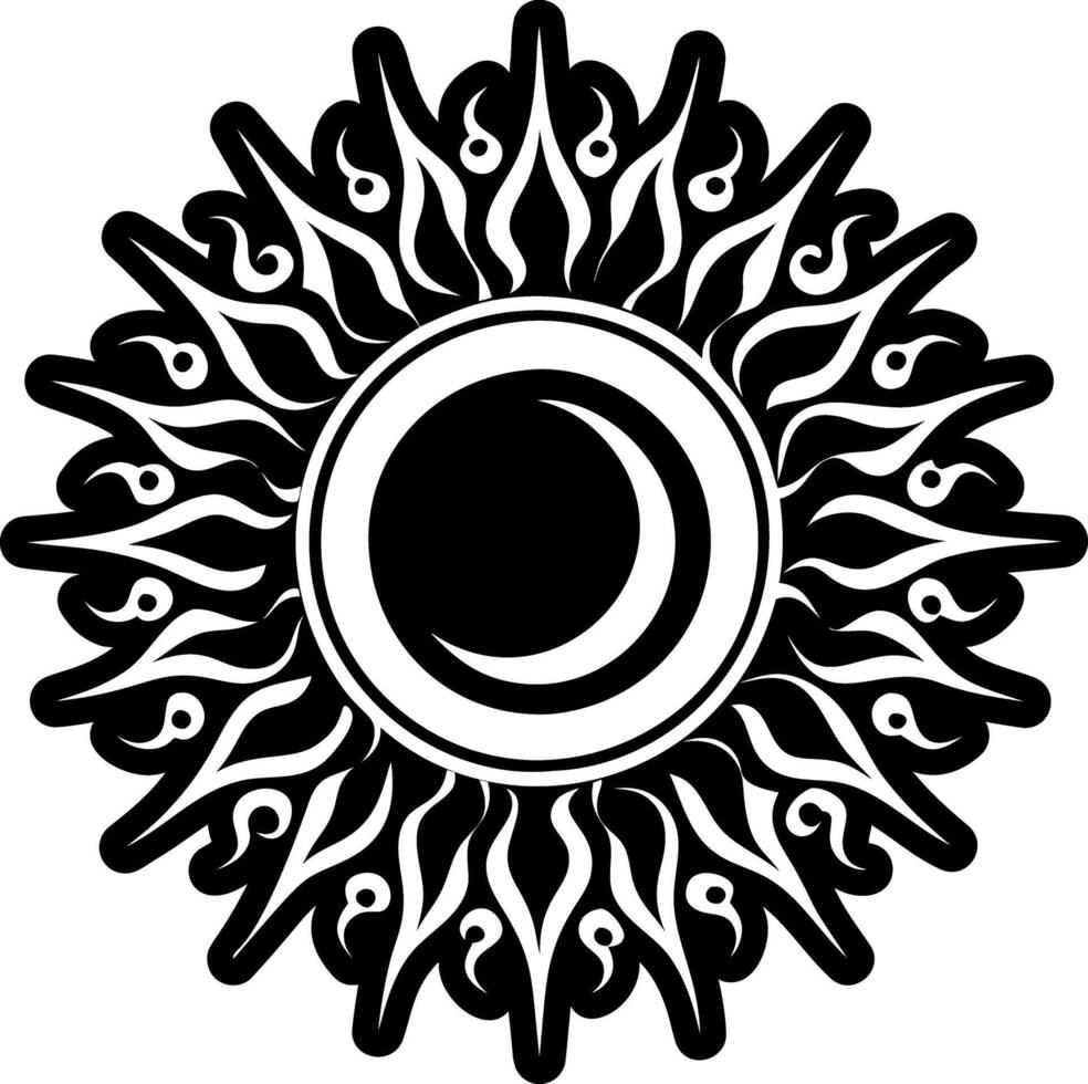 A solid style icon of eclipse symbol vector