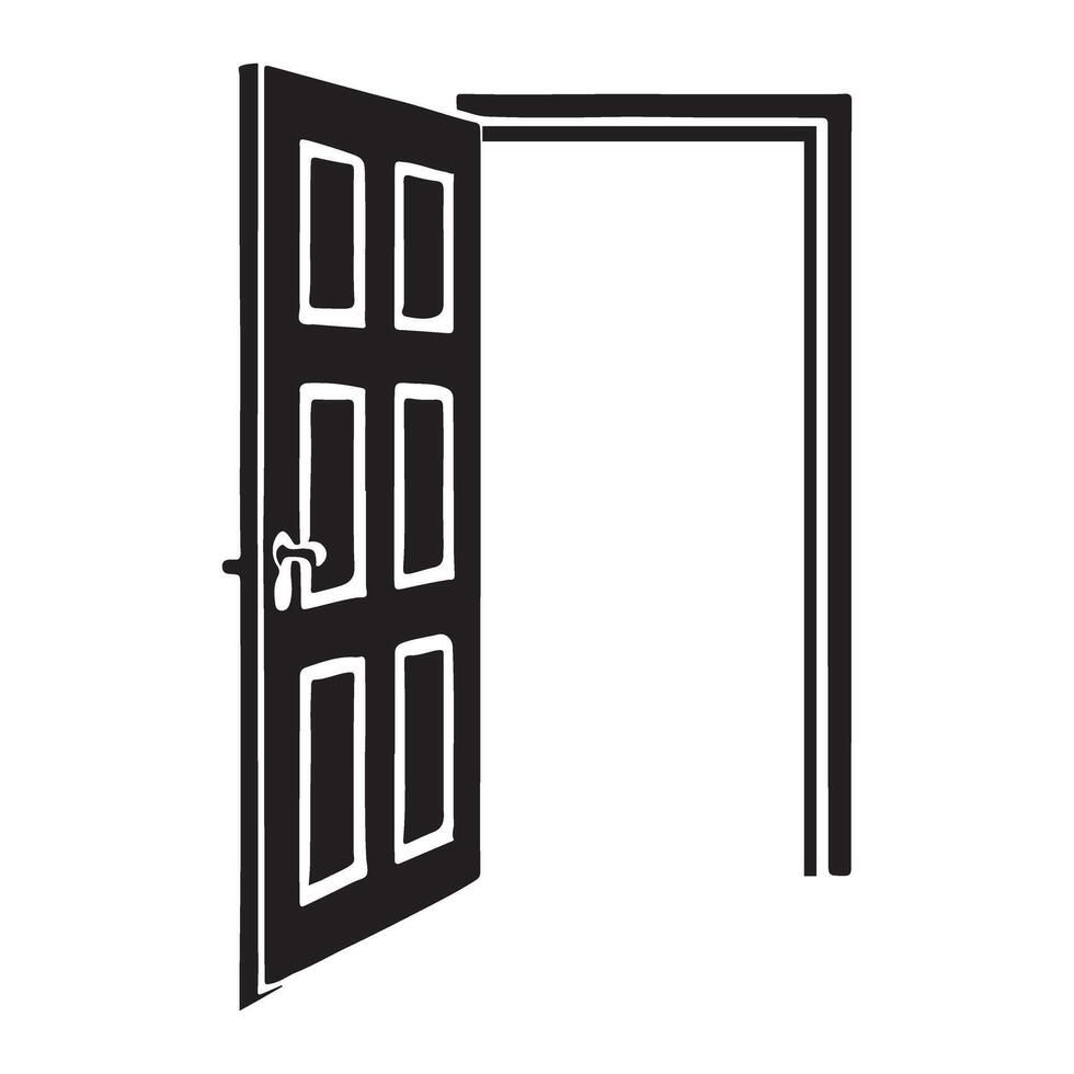 Open Door Silhouette Illustration for Design Projects vector