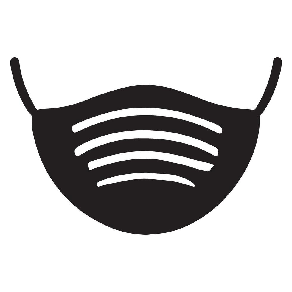 Face Mask Silhouette Illustration Design vector