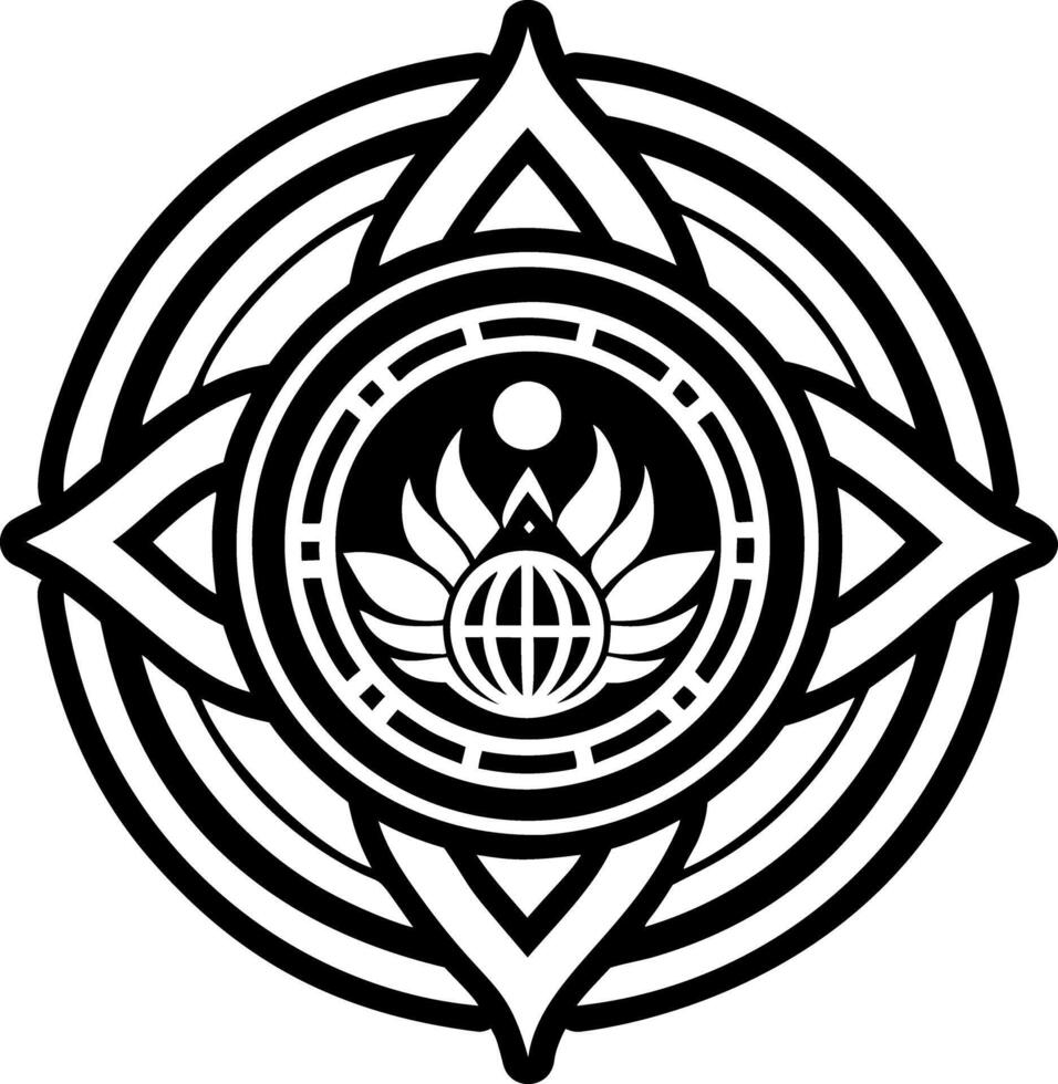 Glyph tattoo icon of mother earth symbol vector