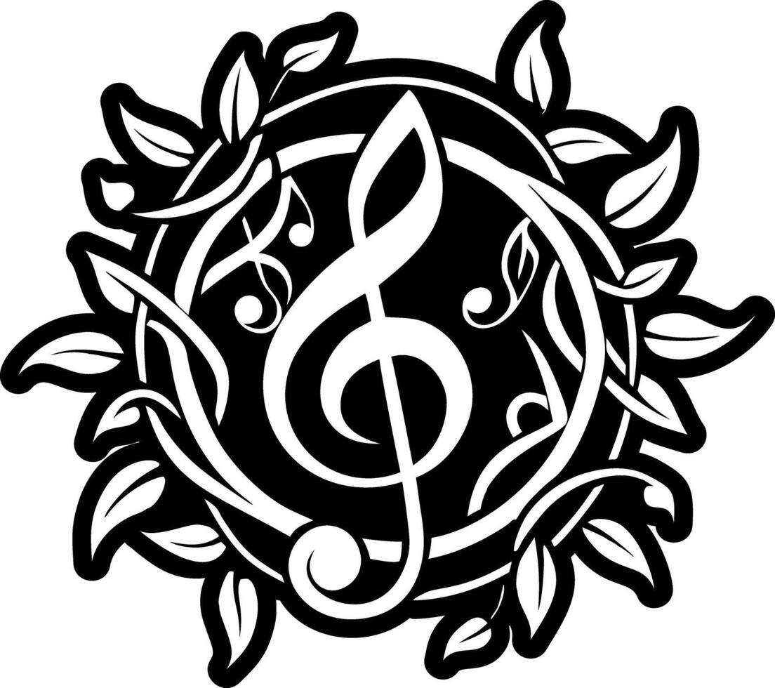 Filled style icon depicting music notes vector